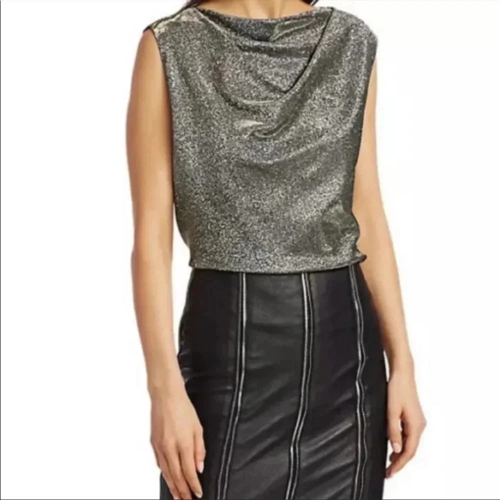 RtA Selma Sparkle cowl neck top - Picture 2 of 11